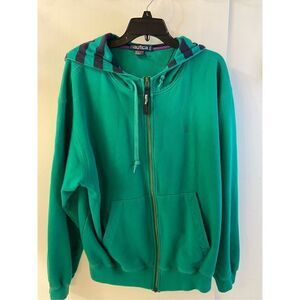 Nautica rn# 67835 green zipper hoodie medium unisex?